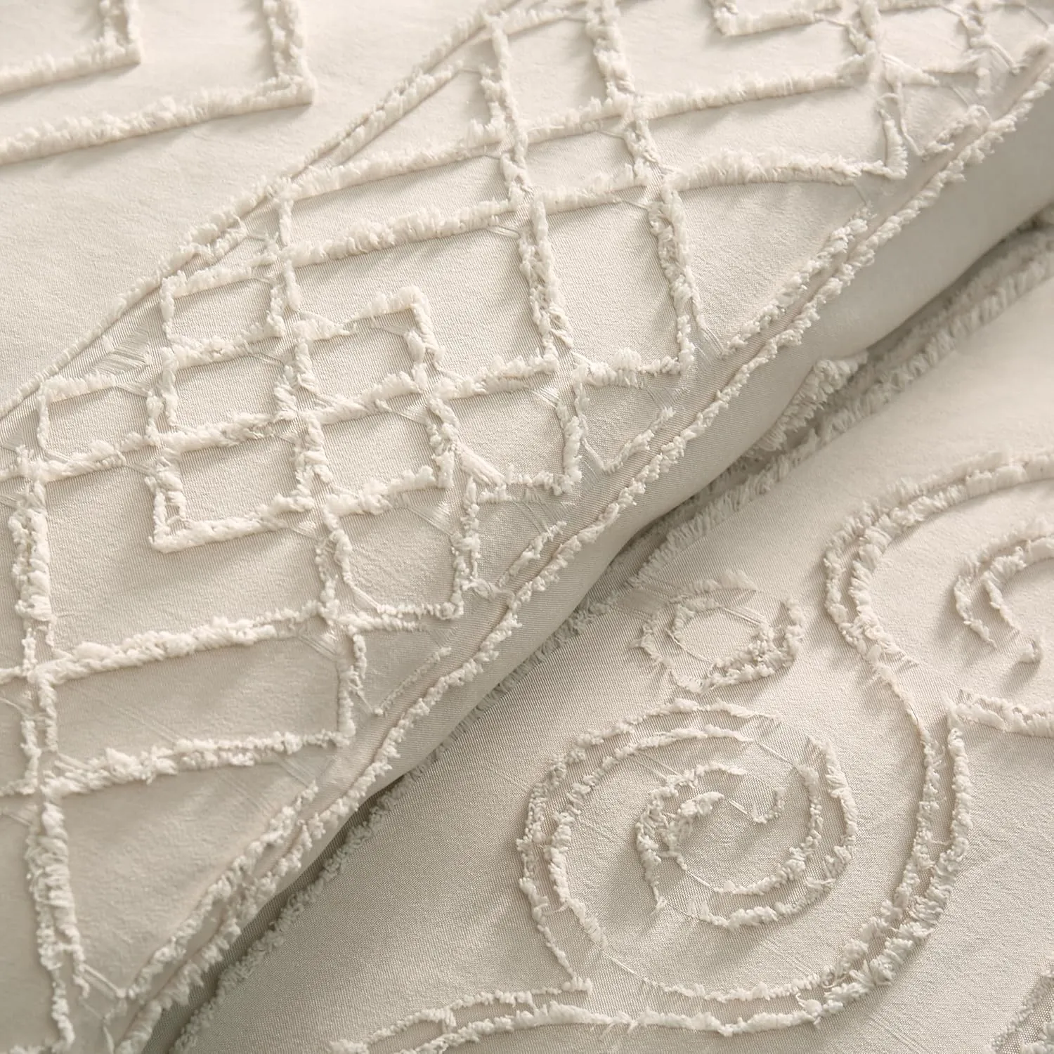 Boho Queen Comforter Set Beige 3 Pieces Tufted Tassel Comforter Set Queen Size Lightweight Queen Size Comforter Sets Shabby Chic Farmhouse Fluffy Beige Comforter Queen Bed Set Gift Choice