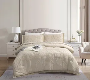 Boho Queen Comforter Set Beige 3 Pieces Tufted Tassel Comforter Set Queen Size Lightweight Queen Size Comforter Sets Shabby Chic Farmhouse Fluffy Beige Comforter Queen Bed Set Gift Choice