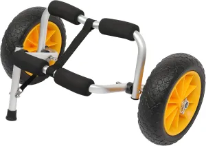 Bonnlo Kayak Trailer, Foldable, Cast Aluminum Alloy Frame, 10'' Solid Tires, Universal Wheels Cart for Canoe, Paddle Board, Boat, Float Mats, Jon Boat, 1.75 Wall Thickness Prongs
