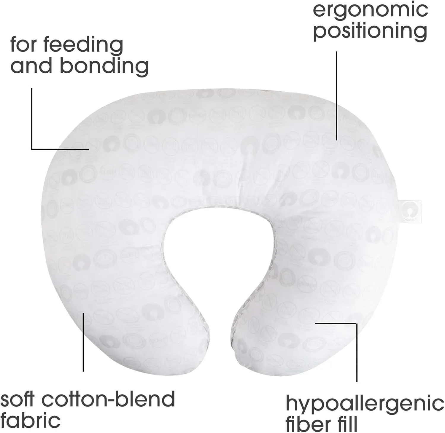 Boppy Bare Naked Original Nursing Pillow, Pillow Only, Cover Sold Separately, Ergonomic Nursing Essentials for Breastfeeding and Bottle Feeding, with Firm Fiber Fill