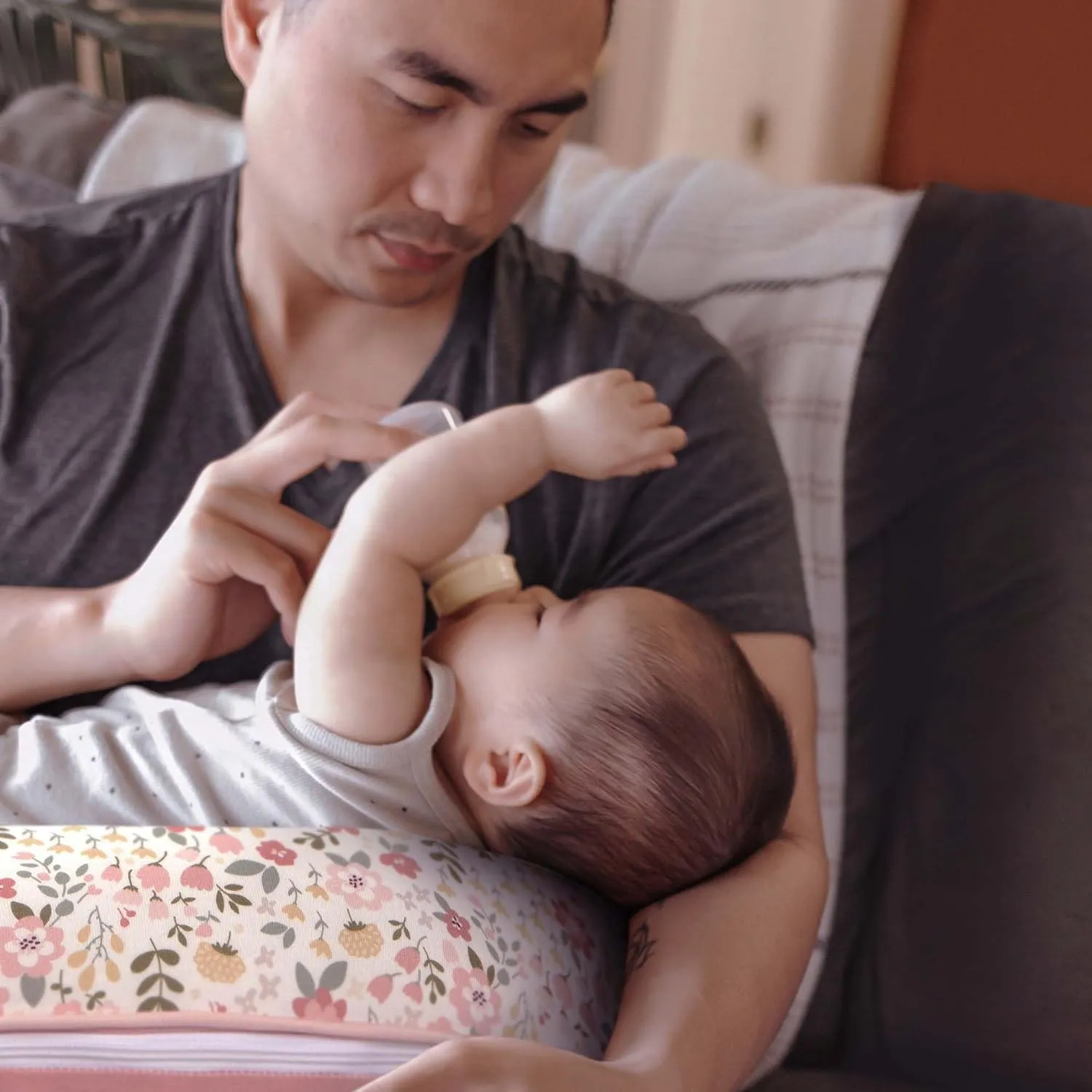 Boppy Bare Naked Original Nursing Pillow, Pillow Only, Cover Sold Separately, Ergonomic Nursing Essentials for Breastfeeding and Bottle Feeding, with Firm Fiber Fill