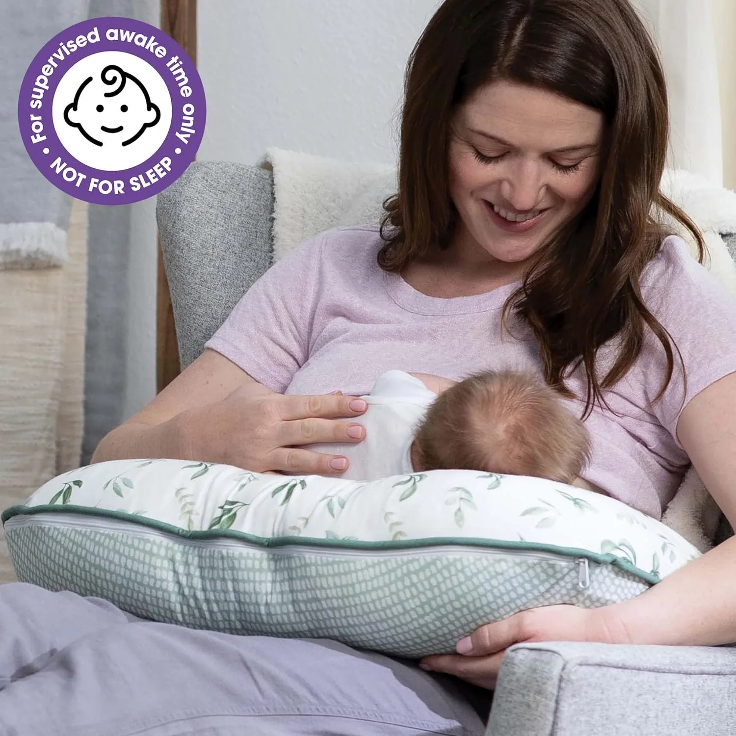 Boppy Bare Naked Original Nursing Pillow, Pillow Only, Cover Sold Separately, Ergonomic Nursing Essentials for Breastfeeding and Bottle Feeding, with Firm Fiber Fill