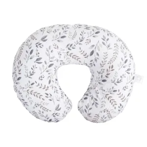 Boppy Original Nursing Pillow, Gray Taupe Leaves, Ergonomic Nursing Essentials for Bottle and Breastfeeding, Firm Fiber Fill, with Removable Pillow Cover, Machine Washable
