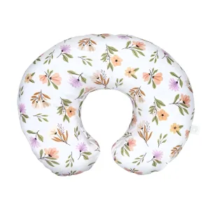 Boppy Original Nursing Pillow, Neutral Wildflowers, Ergonomic Nursing Essentials for Bottle and Breastfeeding, Firm Fiber Fill, with Removable Pillow Cover, Machine Washable