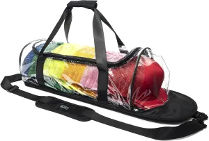 Boxy Concepts Hat Storage Bag - Holds 24 Baseball Caps. Transparent Dome Shaped Carrier Case with Hand and Shoulder Strap. Zippered Hat Organizer, Holder and Storage Bag for Travel