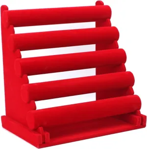 Bracelet Organizer Velvet, 5-tier Jewellery Display Stand with Removable Bars for Bracelets Jewelry Organizer for Wrist Watch, Scrunchies, Necklaces, Bangles and Bracelets