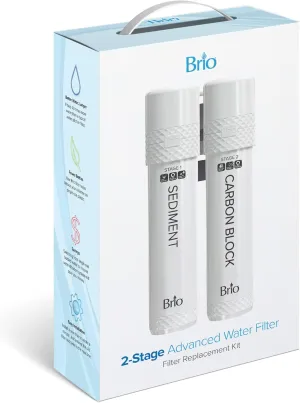 Brio 2 Stage Water Cooler Filter Replacement Kit - for Models with "UVF2" - 1500 Gallons