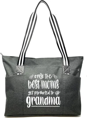Brooke & Jess Designs Tote Bag for Grandma – Sturdy Canvas Grandma Tote w/Zipper & Inner Pocket Grandma Bag for Everyday Use