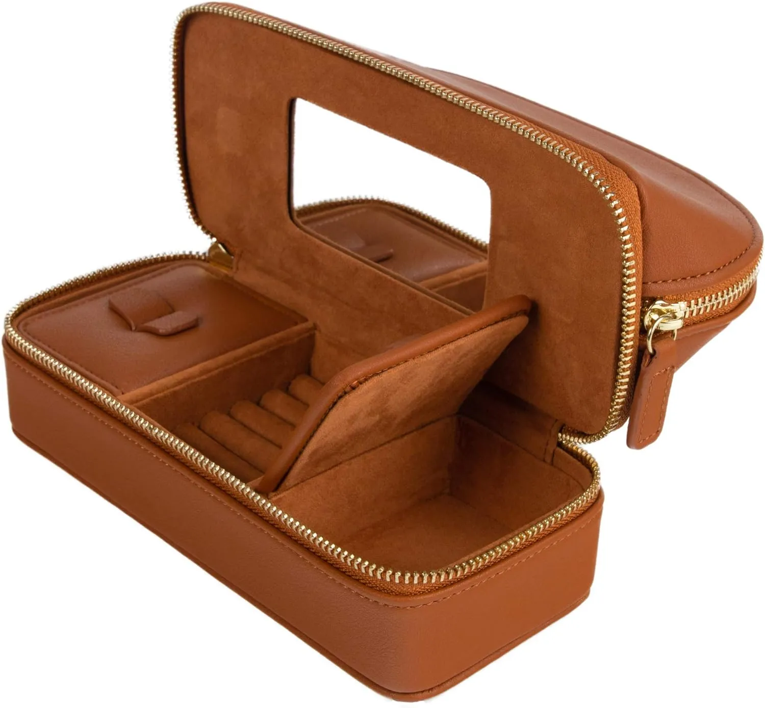 Brouk and Co. Duo Travel Organizer for Cosmetics and Jewelry, Brown