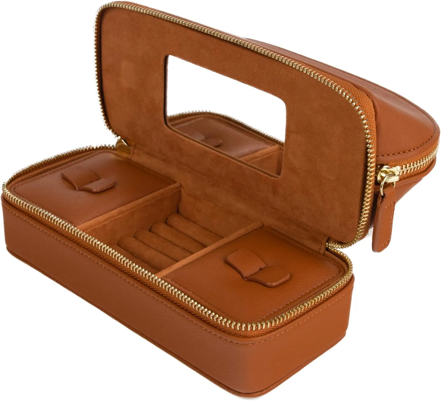 Brouk and Co. Duo Travel Organizer for Cosmetics and Jewelry, Brown