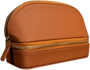 Brouk and Co. Duo Travel Organizer for Cosmetics and Jewelry, Brown