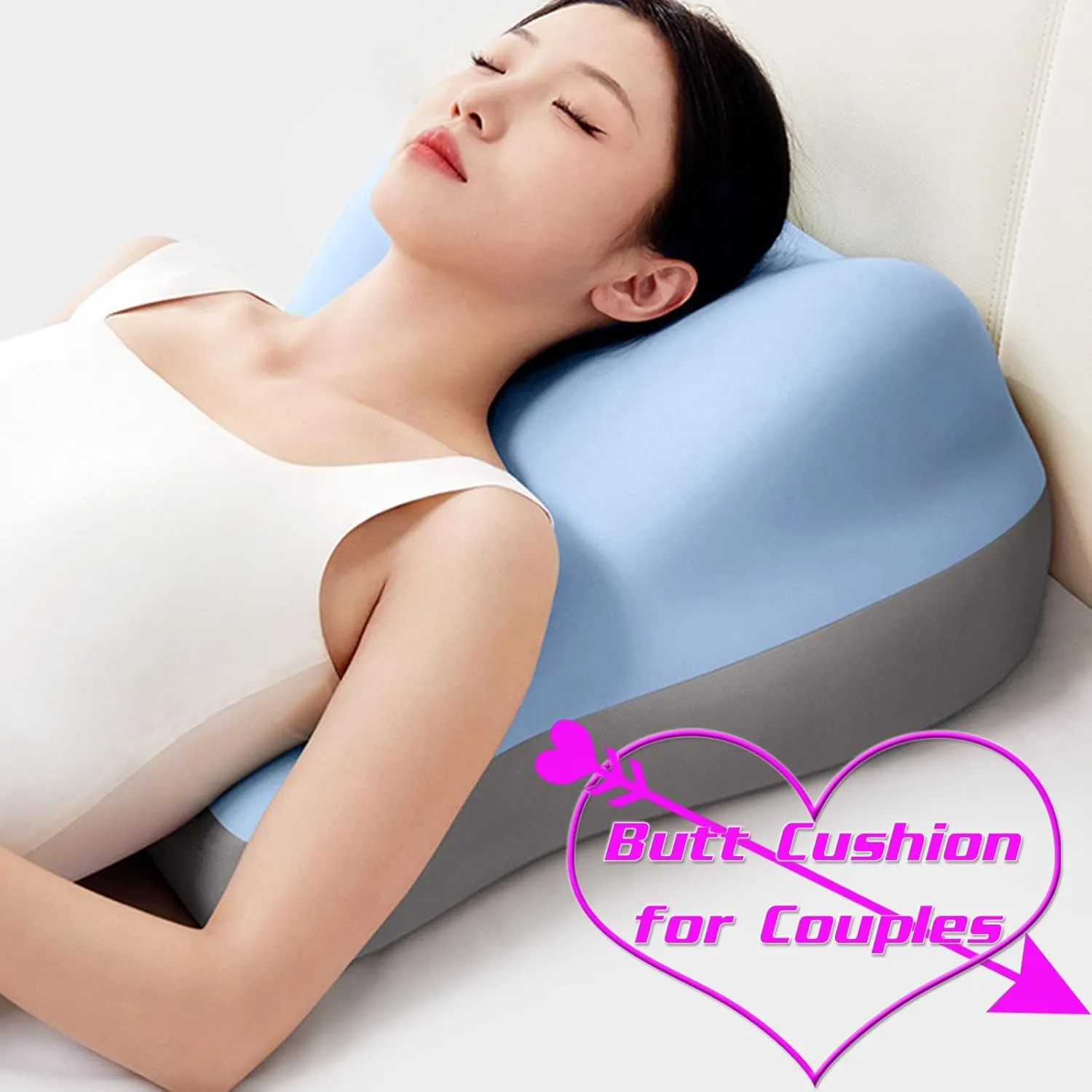 Butt Cushion for Couples, Couples Butt Cushion, Low-Profile Design Couples Pillow for Intimacy, Recovers After Impact, Provides Intimacy Support, Ideal for Sitting and Lying (Pink)