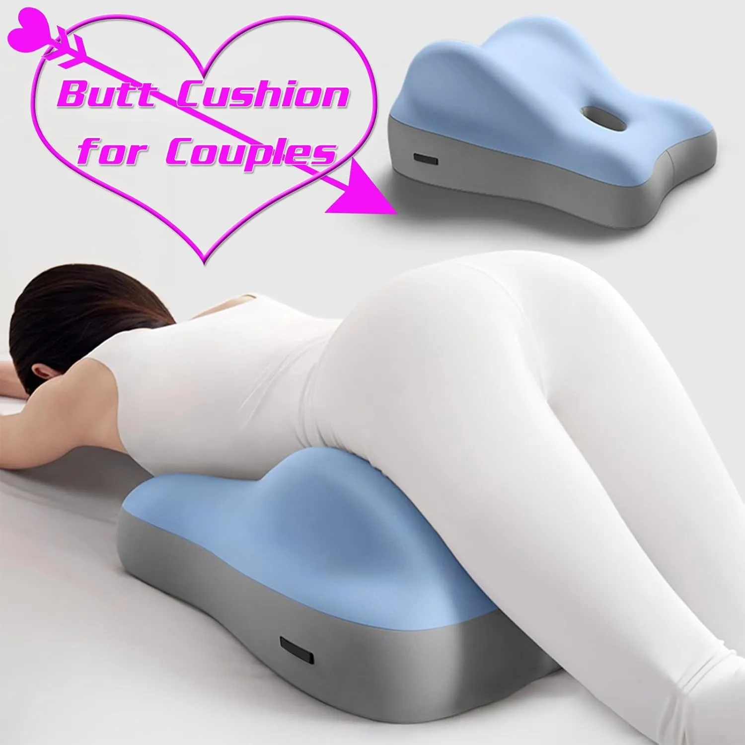 Butt Cushion for Couples, Couples Butt Cushion, Low-Profile Design Couples Pillow for Intimacy, Recovers After Impact, Provides Intimacy Support, Ideal for Sitting and Lying (Pink)