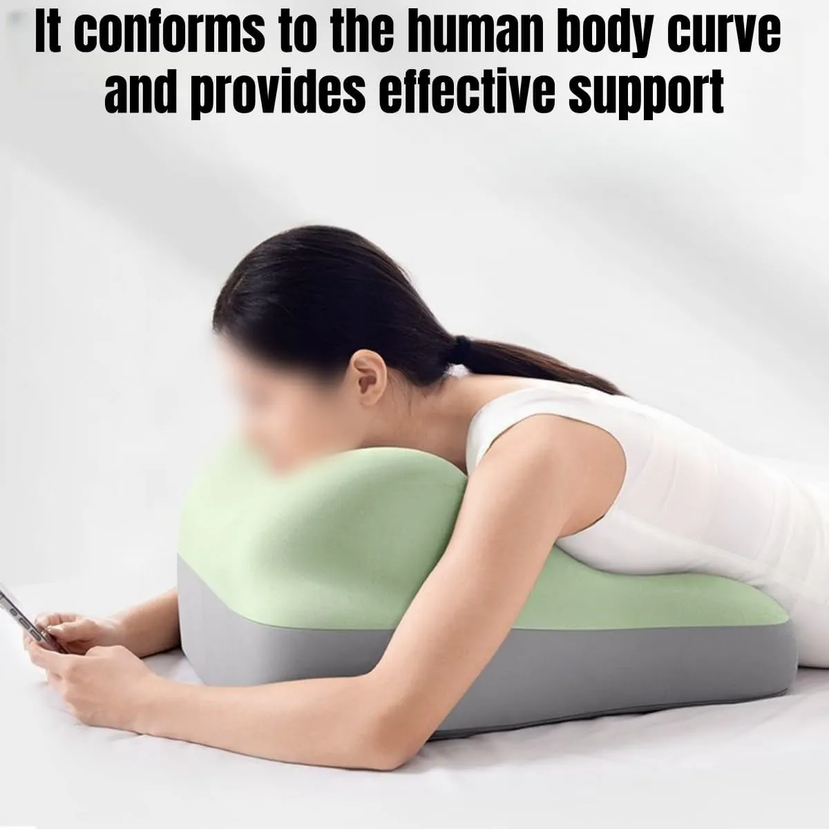 Butt Cushion for Couples - Low-Profile Design Couples Pillow for Intimacy, Upgraded Wedge Pillow Memory Foam Ideal for Sitting and Lying (Gray Black)