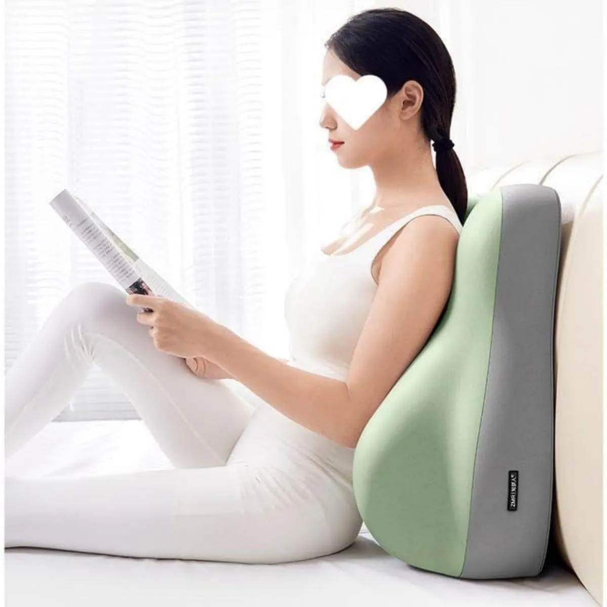 Butt Cushion for Couples - Low-Profile Design Couples Pillow for Intimacy, Upgraded Wedge Pillow Memory Foam Ideal for Sitting and Lying (Gray Black)