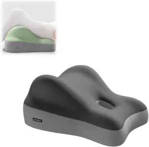 Butt Cushion for Couples - Low-Profile Design Couples Pillow for Intimacy, Upgraded Wedge Pillow Memory Foam Ideal for Sitting and Lying (Gray Black)