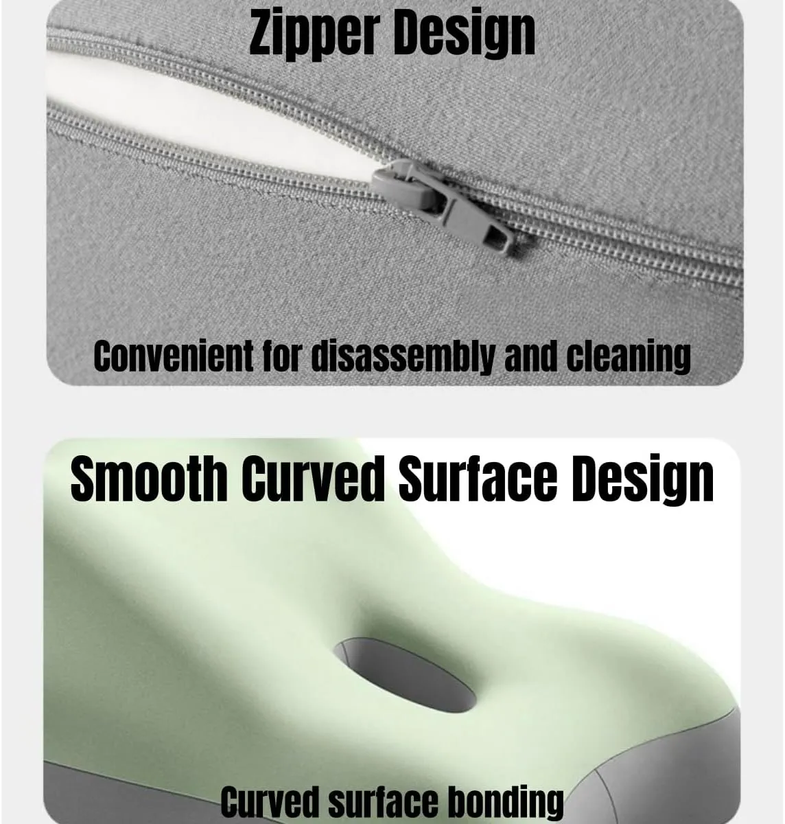 Butt Cushion for Couples - Low-Profile Design Couples Pillow for Intimacy, Upgraded Wedge Pillow Memory Foam Ideal for Sitting and Lying (Gray Black)