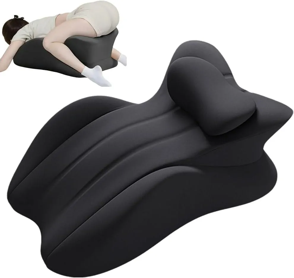 Butt Cushion for Couples, Low-Profile Design Couples Pillow for Intimacy, Wedge Pillow Memory Foam, Recovers After Impact, Provides Intimacy Support (Black)