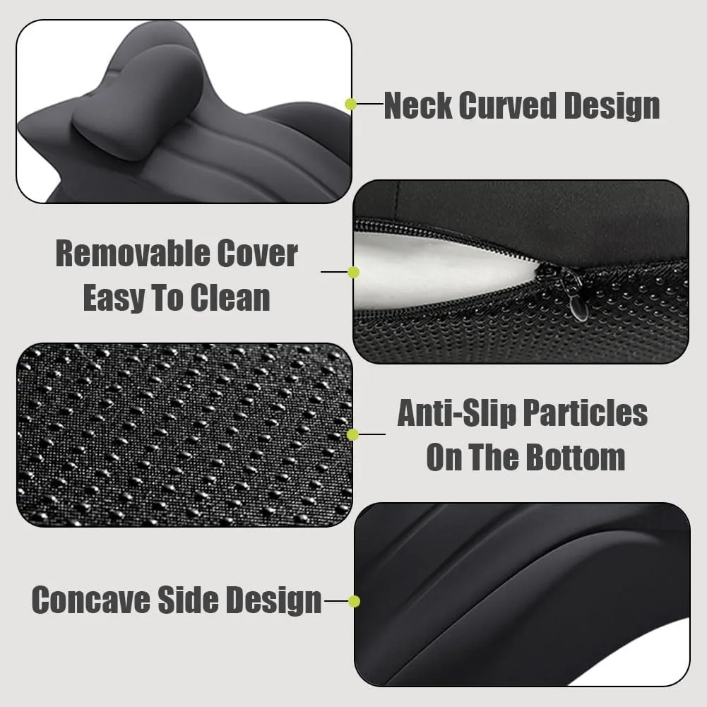 Butt Cushion for Couples, Low-Profile Design Couples Pillow for Intimacy, Wedge Pillow Memory Foam, Recovers After Impact, Provides Intimacy Support (Black)