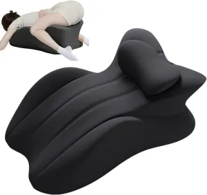 Butt Cushion for Couples, Low-Profile Design Couples Pillow for Intimacy, Wedge Pillow Memory Foam, Recovers After Impact, Provides Intimacy Support (Black)