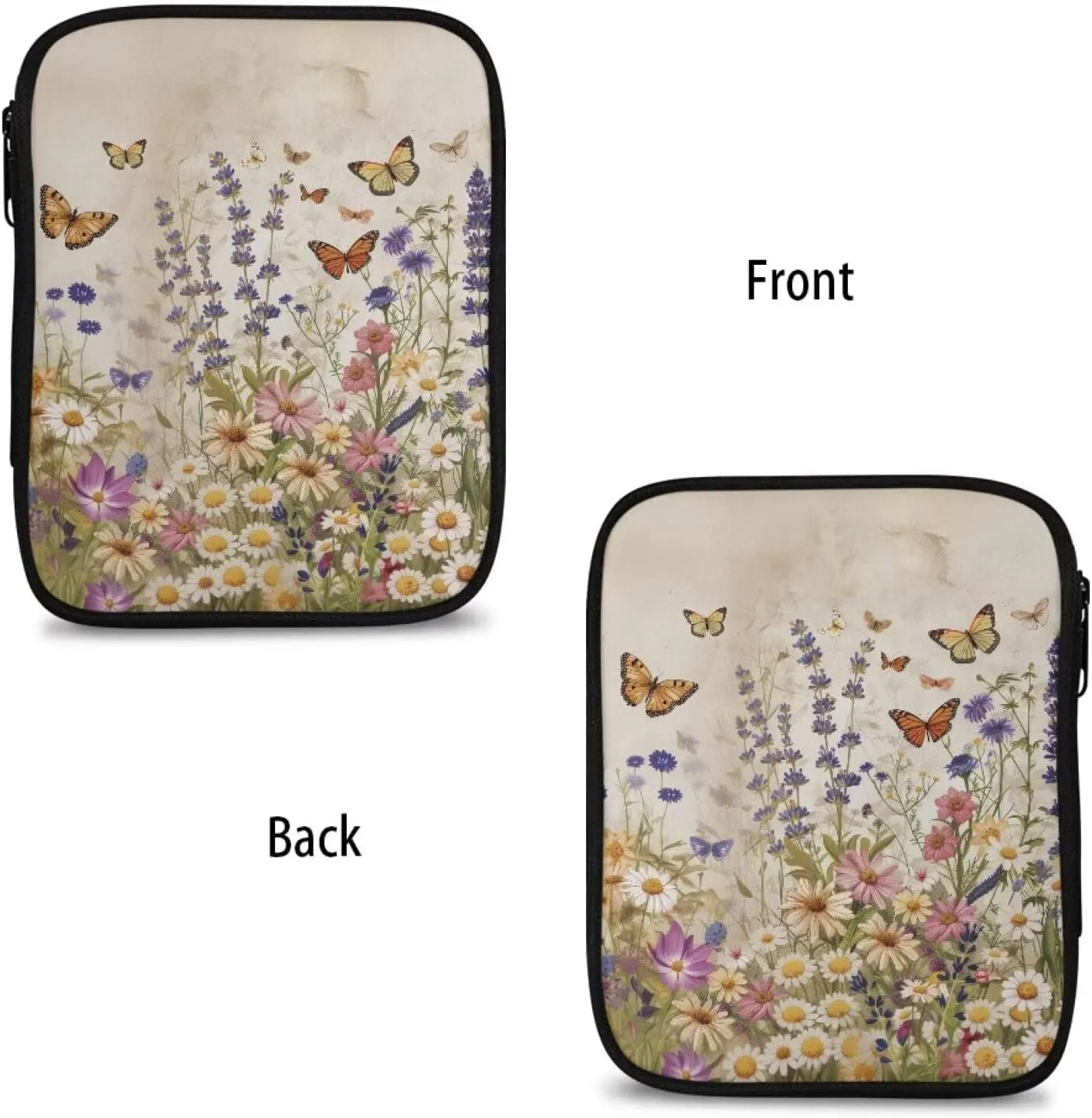 Butterfly Crochet Hook Case Portable Floral Knitting Needle Case without Hooks and Accessories Empty for Airports and Parks