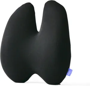 C CUSHION LAB Extra Dense Lumbar Pillow - Patented Ergonomic Multi-Region Firm Back Support for Lower Back Pain Relief - Lumbar Support Cushion with Strap for Office Chair, Car, Sofa, Plane - Black