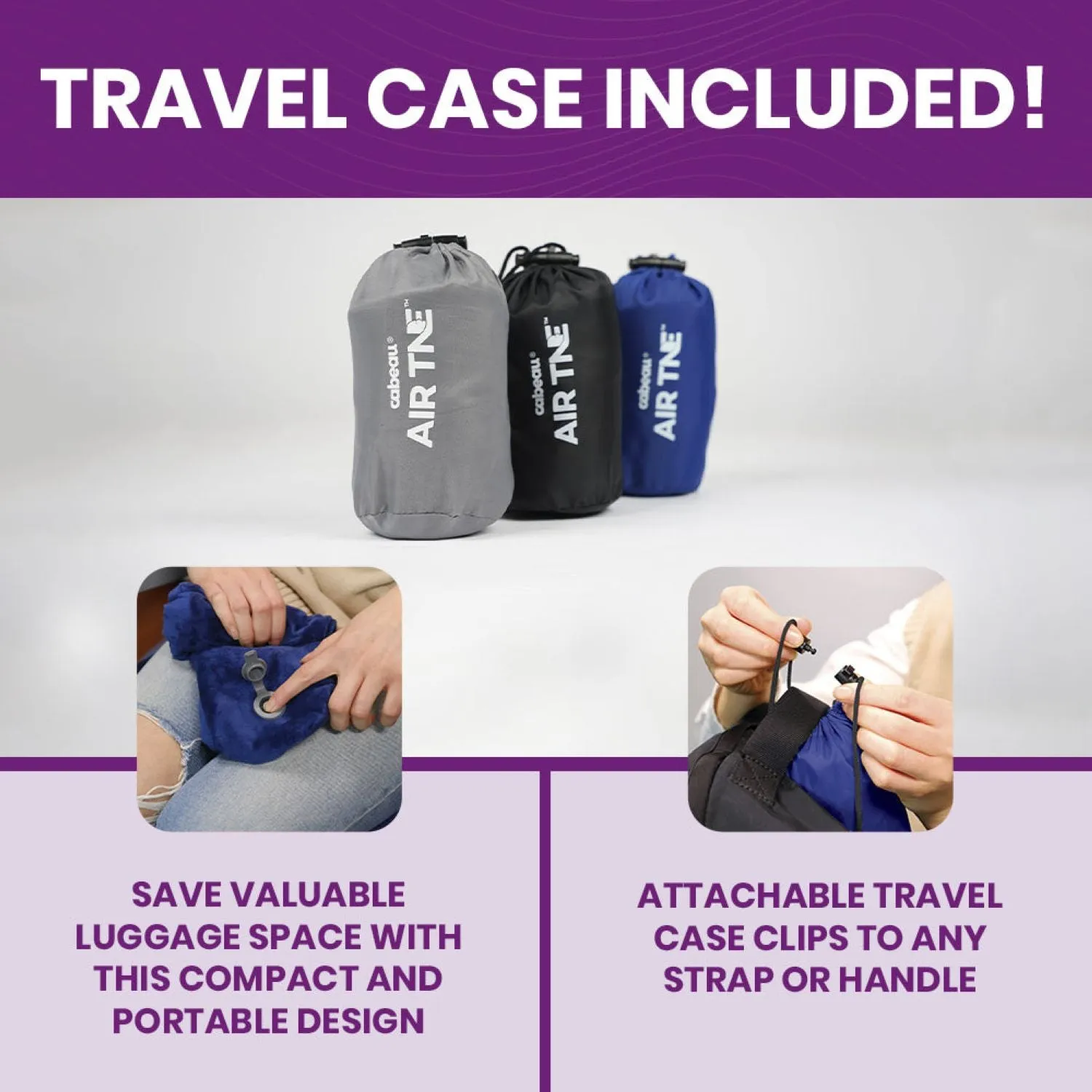 Cabeau AirTNE Inflatable Travel Neck Pillow - Midnight