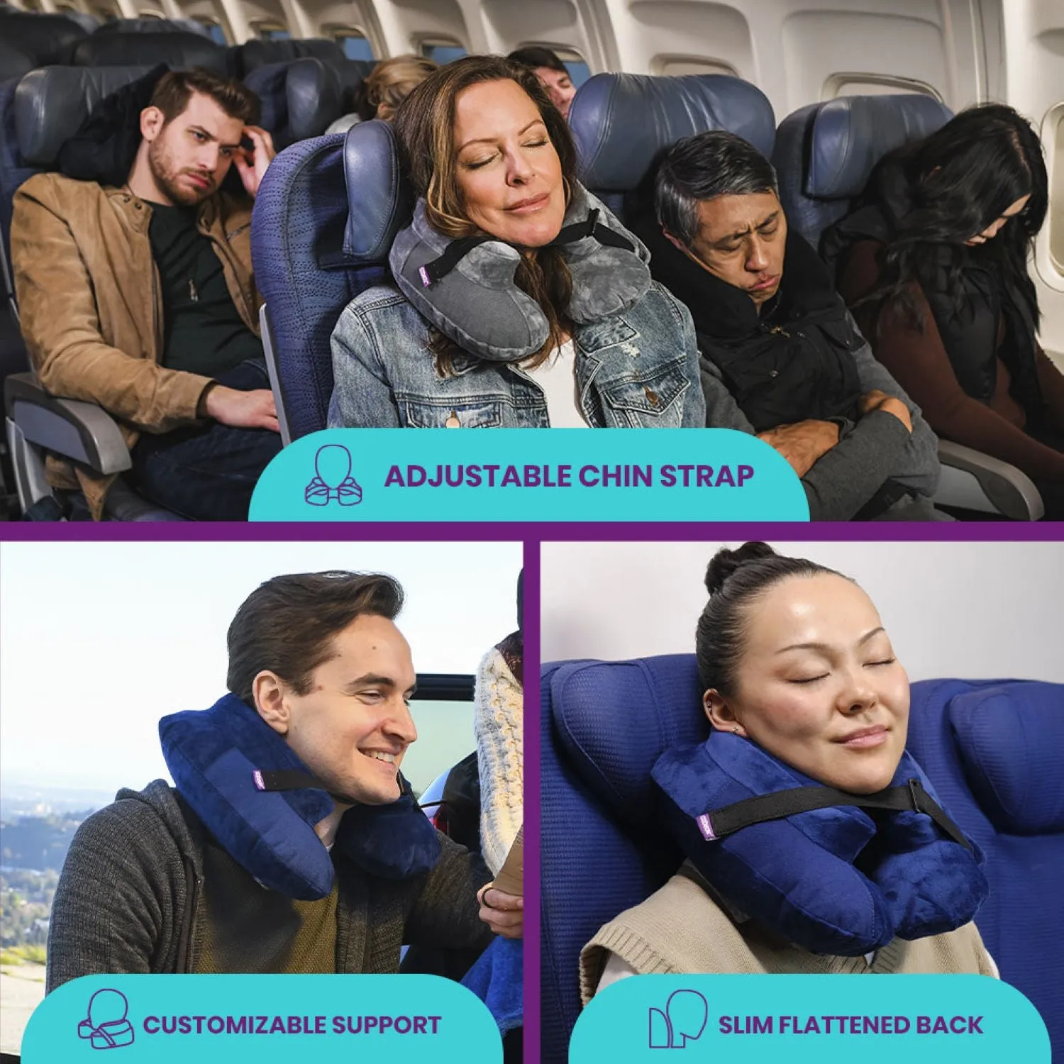 Cabeau AirTNE Inflatable Travel Neck Pillow - Midnight