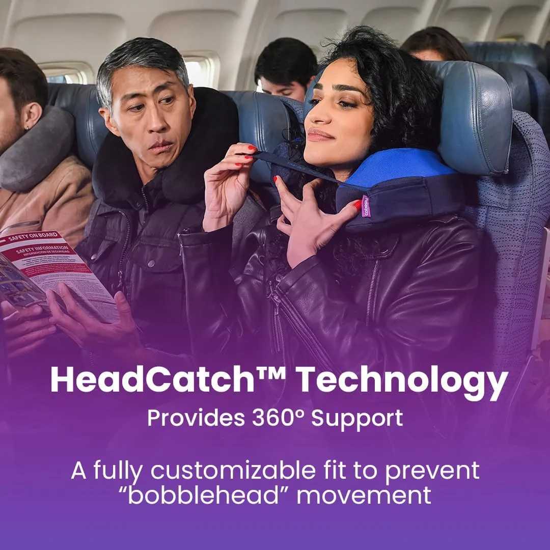 Cabeau Travel Neck Pillows for Airplanes – The Neck’s Evolution, TNE S3 – Supportive Memory Foam Design for Long Haul Flights – Attachable Seat Straps and 360° Support (Cairo Tan)