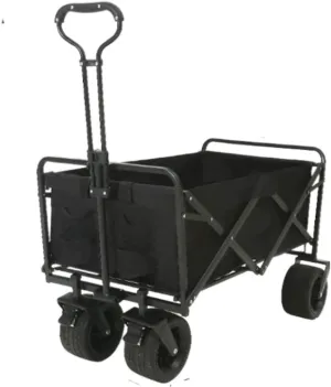 Camping Trolley Beach Trolley Outdoor Folding Utility Wagon 4 Wheeled Folding Camping Cart Utility Garden Trolley Outdoor Handcart with Brake Festival Trolley Folding Trolley