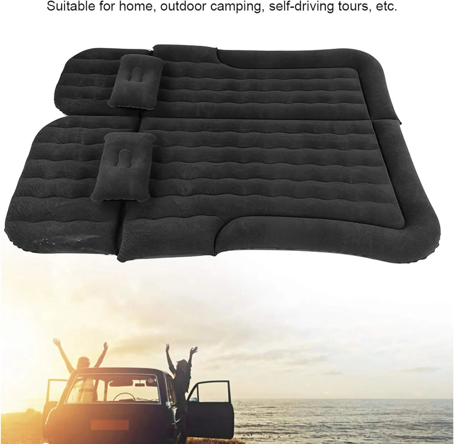 Car Air Mattress for Toyota Highlander IV 2020 2021 2022 2023 2024 2025, Car Mattress Inflatable Bed Portable Foldable with Pillow Camping Travel Car Accessories,Black