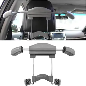Car Coat Hanger, Multifunctional Retractable Automotive Headrest Back Seat Coat Hanger Hook Organizer Holder for Clothes Coat Suit Jacket Shirts, Universal for SUV, Truck, RV（Gray）