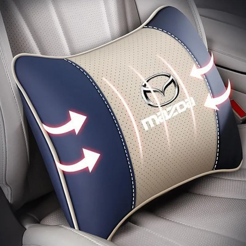 Car Headrest & Lumbar Support Cushion for Mazda Biante 2008-2025, Car Lumbar Support Pillow and Car Neck Pillow Kit for Neck Back Pain Relief Car Seat Accessoires,B