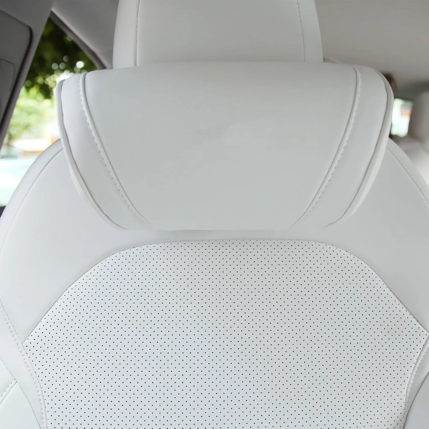 Car Neck Pillow for Tesla Model 3 Model Y Model S Model X Cybertruck Accessories Memory Foam Ergonomic Design Comfortable Headrest Cushion, 1 Piece, White
