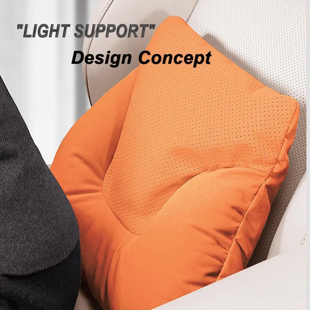 Car Neck Pillow Set for Mazda Biante 2008 2009 2010 2011 2012 2013, Leather Car Headrest Lumbar Support Waist Backrest Head Support Cushion,BeigeWhite