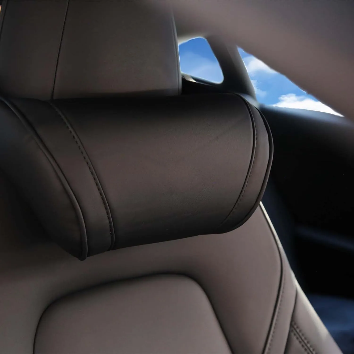 Car Neck Pillow with Memory Foam Comfortable Ergonomic Design Seat Neck Support Headrest Softness Car Pillow Cushion for Driving, Universal Fit, 1 Piece, Black