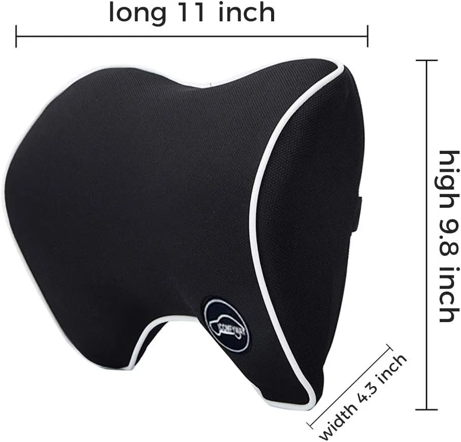 Car Neck Support Pillow for Neck Pain Relief When Driving,Headrest Pillow for Car Seat with Soft Memory Foam – Black