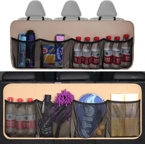 Car Trunk Organizer,Super Capacity Hanging Rear Seat Luggage Storage Bag,Compatible with Volvo Concept Recharge,C1 Beige