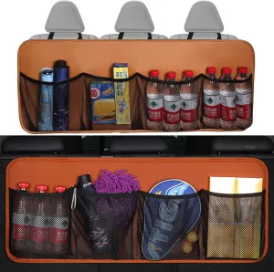 Car Trunk Organizer,Super Capacity Hanging Rear Seat Luggage Storage Bag,Compatible with Volvo Concept Recharge,C4 Orange