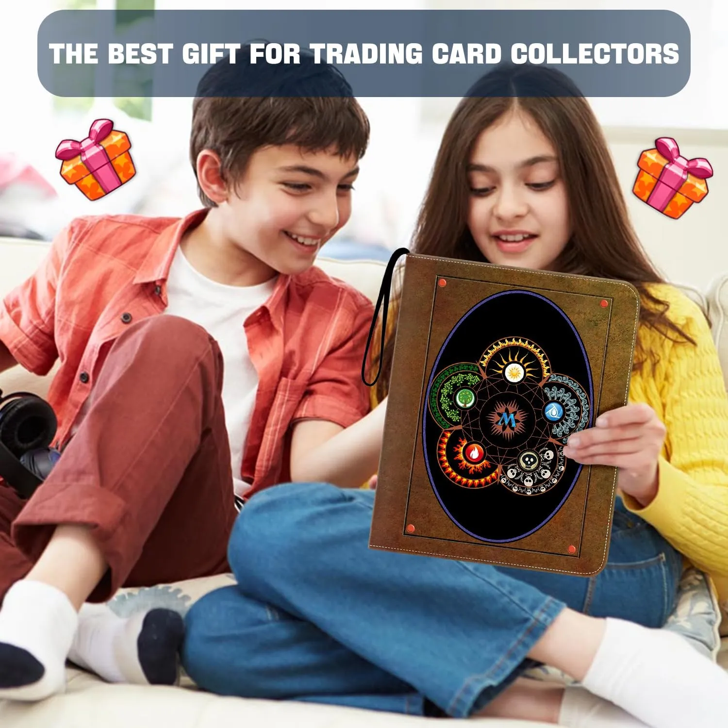 Card Binder 9-Pocket for MTG Magic the Gathering Binder, Trading Card Album Fits 900 Cards with 50 Removable Sleeves, Zipper Collectible Card Holder Organizer for MTG,TCG Trading Game Cards