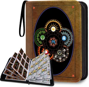 Card Binder 9-Pocket for MTG Magic the Gathering Binder, Trading Card Album Fits 900 Cards with 50 Removable Sleeves, Zipper Collectible Card Holder Organizer for MTG,TCG Trading Game Cards