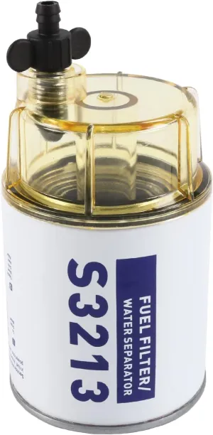 CARMOCAR Marine Fuel Water Separator Filter Assembly S3213 Filter Element with Collection Bowl Replacement for 3/8 Inch NPT Outboard Motor Mercury 35-60494-1 18-7932-1,18-17928,35-809097