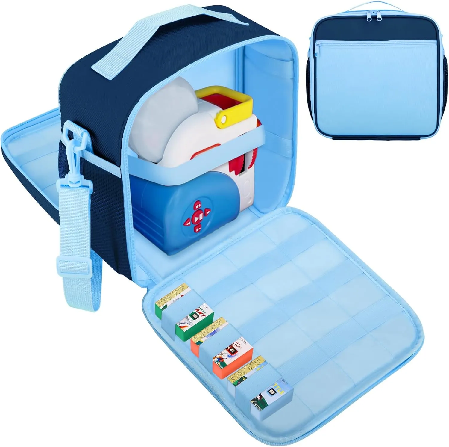 Carrying Case Compatible with Little Tikes Story Dream Machine Starter Set, Portable Toys Bag with Shoulder Strap fits for Little Tikes Projector, Character, Audio Play, Blue (Bag Only)