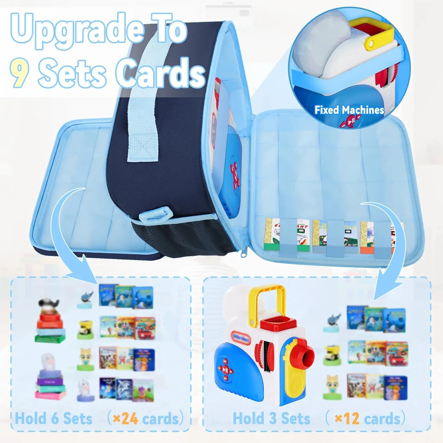 Carrying Case Compatible with Little Tikes Story Dream Machine Starter Set, Portable Toys Bag with Shoulder Strap fits for Little Tikes Projector, Character, Audio Play, Blue (Bag Only)