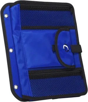 Case It 5-Tab Binder Accessory, 5-colored tabbed, 6 pocket expanding file, fits any standard 3 ring letter size binder, additional zippered mesh pockets for pen storage, ACC-21, Blue