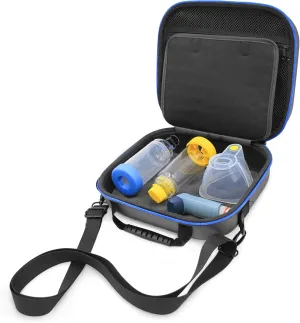 CASEMATIX Asthma Inhaler & Essential Carrying Case - Protective Travel Bag for Handheld Asthma Nebulizer Machine, Asthma Mask, Asthma Spacer, Asthma Medicine & More - CASE ONLY