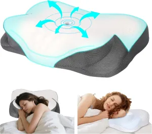 Cervical Neck Pillow for Pain Relief Ergonomic Contour Pillow for Side Back Stomach Sleepers, Orthopedic Neck Support Pillow for Sleeping with Cooling and Daily Pillowcases