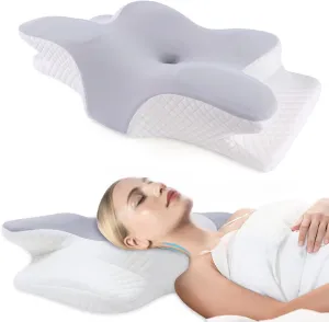Cervical Pillow for Neck and Shoulder, Memory Foam Neck Pillow, Upgraded Ergonomic Orthopedic Neck Support Pillow for Back Side Stomach Sleeping, Premium Contour Bed Pillow with Washable Cover