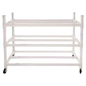 Champion Sports 30 Basketball Heavy-Duty Cart, Heavy-Duty Plastic, 176 lb Capacity, 19 x 55 x 45, White