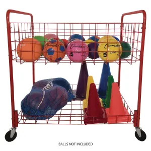 Champion Sports Back Ease Storage Cart, Metal, 176 lb Capacity, 30 x 43 x 45, Red